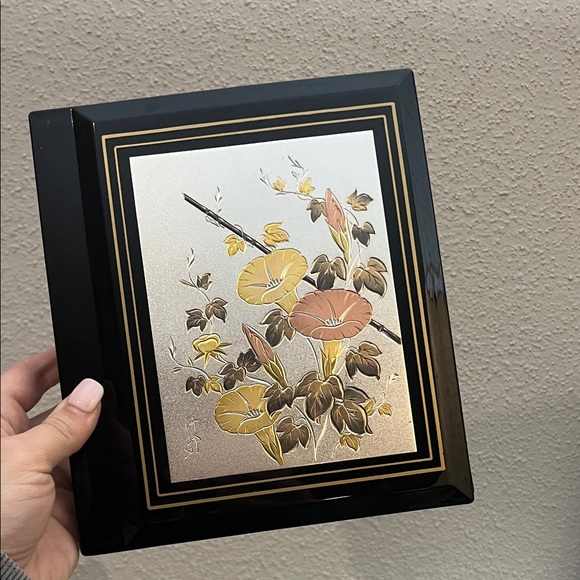 Toyo Other - Art Of Chokin VTG Floral Lacquered Decorative Photo Album EUC